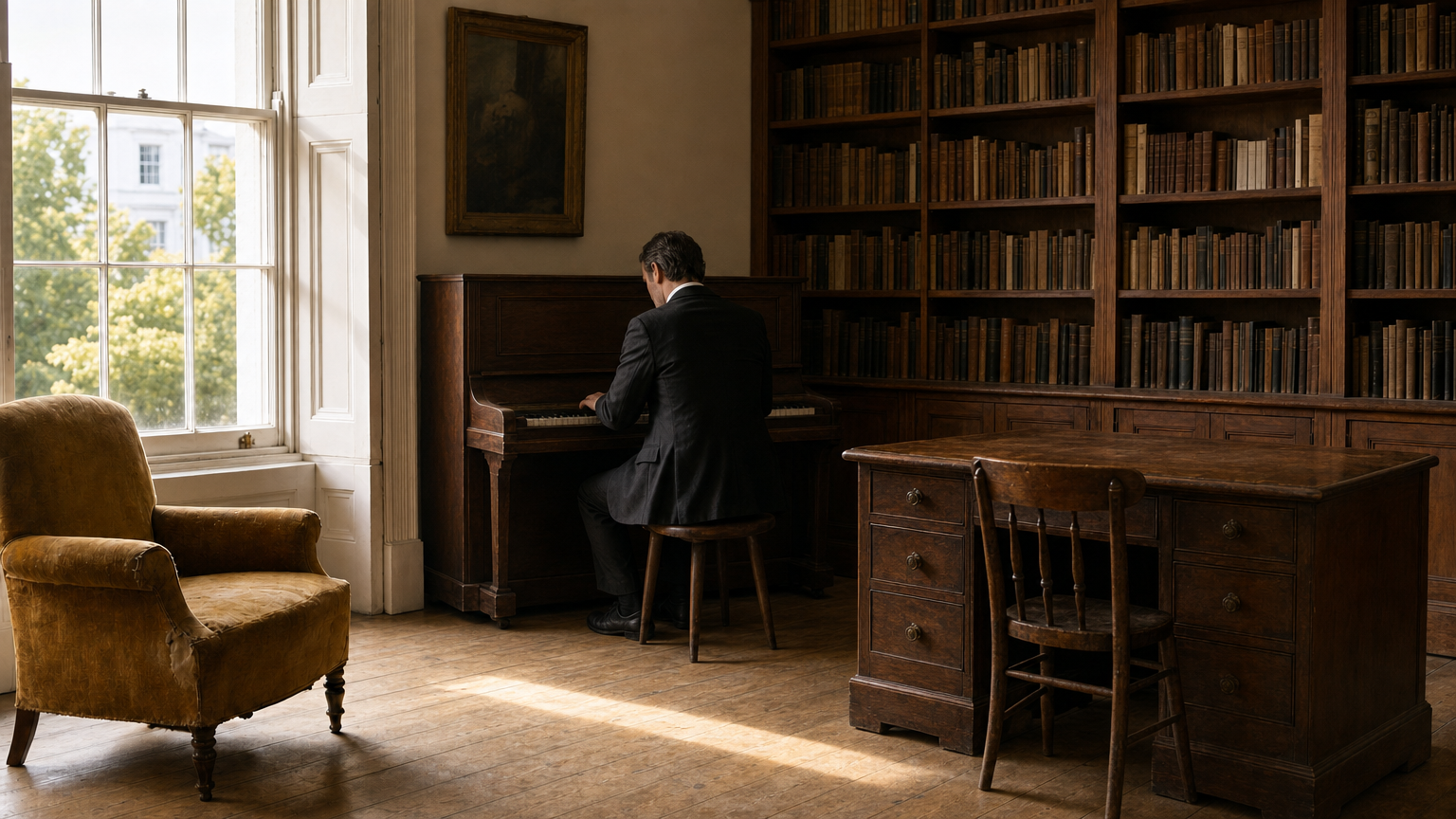 Sit at the piano preview